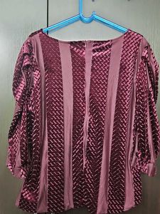 Plum Velvet Textured Top