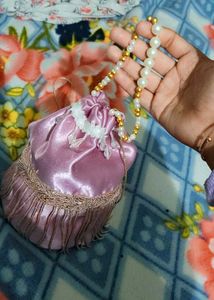 Elegant Pink Beaded Pouch/potli