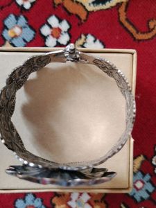 Black Stone Studded Flower Oxidised Hand Bracelet