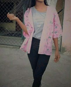 Women Shirt M Size Half Sleeves with Attached Cap