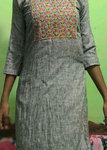 New Kurti Grey With Red Flowers 🌹✨