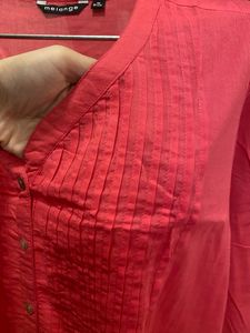 MELANGE by Lifestyle Mandarin Collar-Cotton Kurta