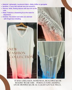 Lace Trim Chiffon Cover-Up