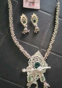 Silver Krishna Pendant Necklace 🌼