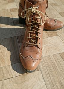 Brown Leather Boots For Women 👢