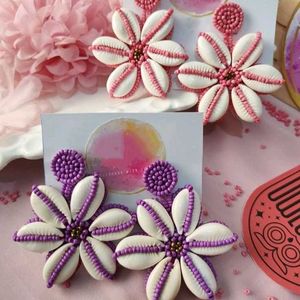 Shell Flower Earrings💜🌸