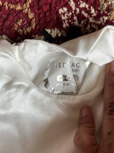 Redtag Baby Frock | White Lace Satin Party Frock