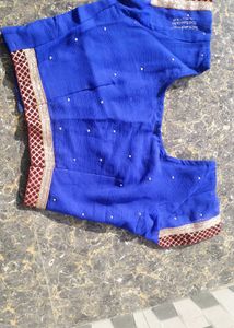 Navy blue embroidered saree