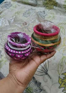 🪔Diwali Gift 🎁 2 Decorative Matki 😍 handicraft