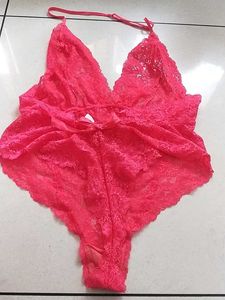 Hot Pink Lace Teddy