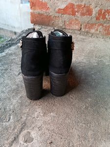 Black Velvet Ankle Length  Boots For Women&#39;s