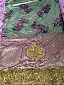 PURPLE SAREE ZARI WORK