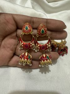 Auth Meenakari Jhumkas