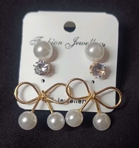 Pearl Bow Earrings