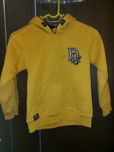 Yellow Hoodie for Girls with Sequinned logo