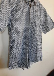 White Blue Combination Half Sleeve Very Nice Shirt