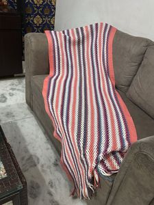 Striped Knit Throw Muffler (stal