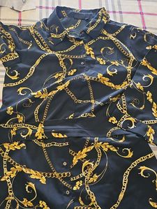 Chain Print Button-Down Shirt