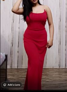 Red Midi Slip Dress