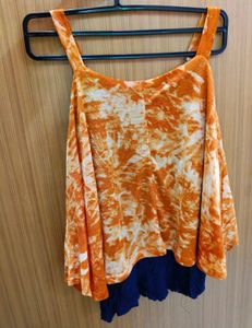 Orange Tie-Dye Tank Top