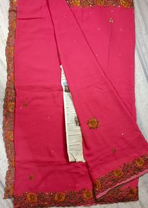 Vibrant Pink Georgette Saree