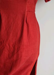 Linen Dress Round Neck