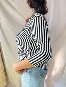 Striped Button-Down Top