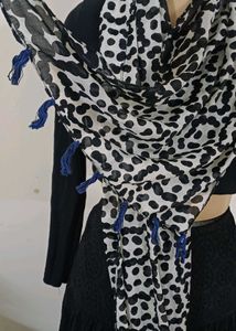 Black and White Polka dots Stole Scarf
