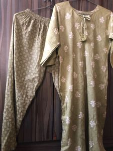 Olive Green Kurta Set