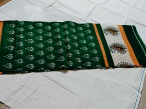 Green Printed Saree