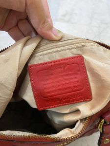 Authentic coach red leather bag