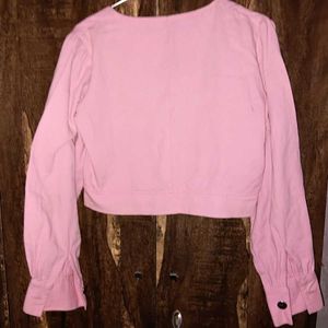 Pink Zip-Up Crop Jacket