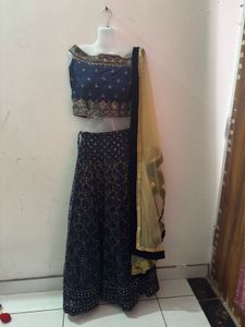 Elegant Navy Blue Lehenga Choli Set