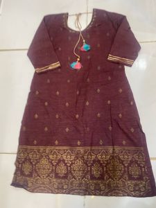 Burgundy &amp; Gold Kurti