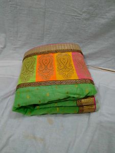 Designer Saree Organza Stylish Pestel Green Colour