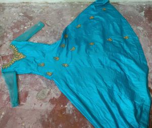 Teal Embroidered Indian Dress 👗 New