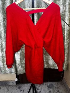 Chic Red Sweater Dress