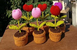 Crochet Cute Flowers With Pot