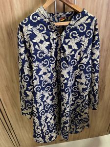 Navy Blue Floral Top