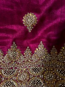 Elegant Maroon Embroidered Saree