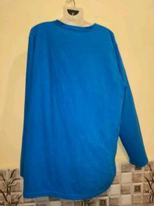 XXL-XXXL Blue Long woolen Sleeve T-Shirt