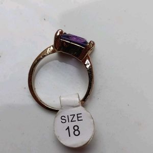 Purple Stone Gold Ring