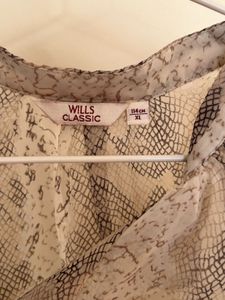 Snakeskin Print Sheer Blouse