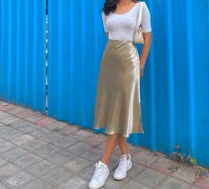 Satin Midi Skirt