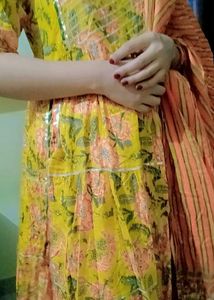 Yellow Floral Kurta Set