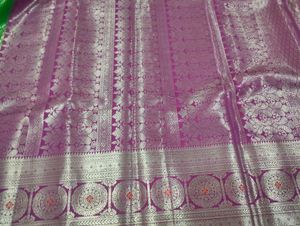 Vibrant Purple Green Saree