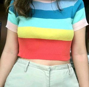 Y2k Style Ribbed Top