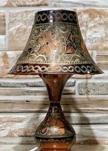 Vintage Style Turkeys copper Floral Table Lamp