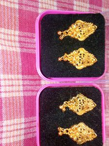 Gold Plated Earrings - Set of 2