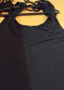 Black Top With Back Window And Tassled Shoulders